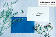Wedding suite mockup blue envelope