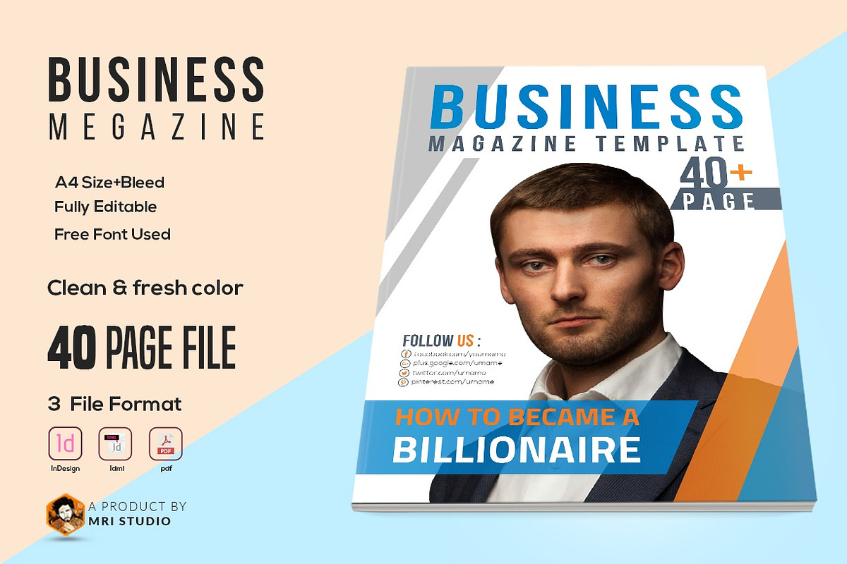 Business Magazine Template in Magazine Templates - product preview 8