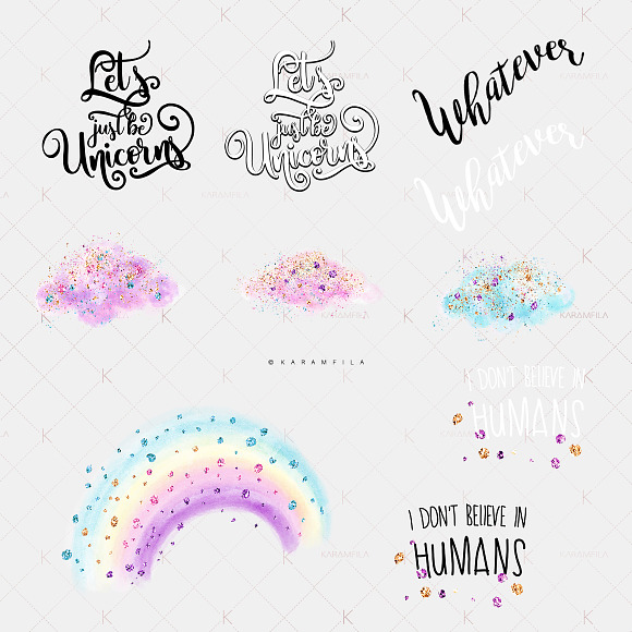 Unicorn Pets Clipart in Illustrations - product preview 3
