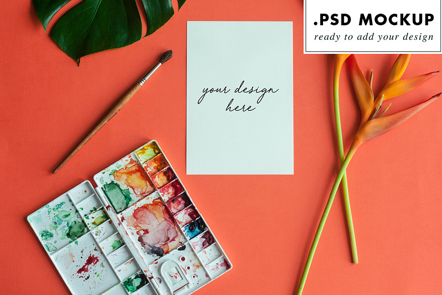 Watercolor wedding invitation mockup in Mockup Templates - product preview 8