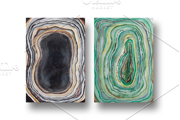 Agate watercolor texture backgrounds in Textures - product preview 6