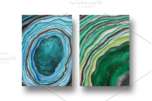 Agate watercolor texture backgrounds in Textures - product preview 8