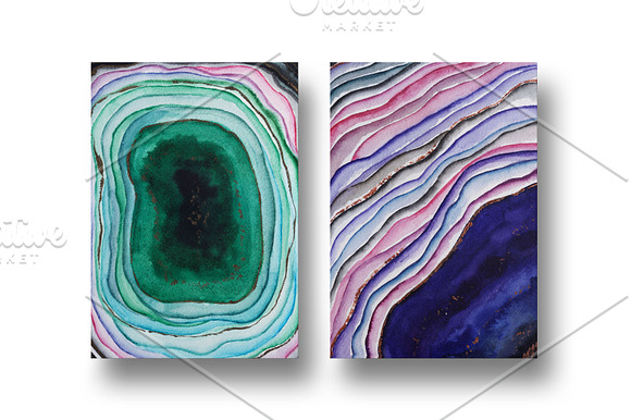 Agate watercolor texture backgrounds in Textures - product preview 10
