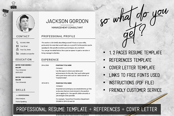 Professional RESUME TEMPLATE / JG in Resume Templates - product preview 2