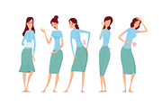 Different kinds of female diseases vector illustration.