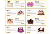 Cakes Variety Page Online Shop Vector Illustration