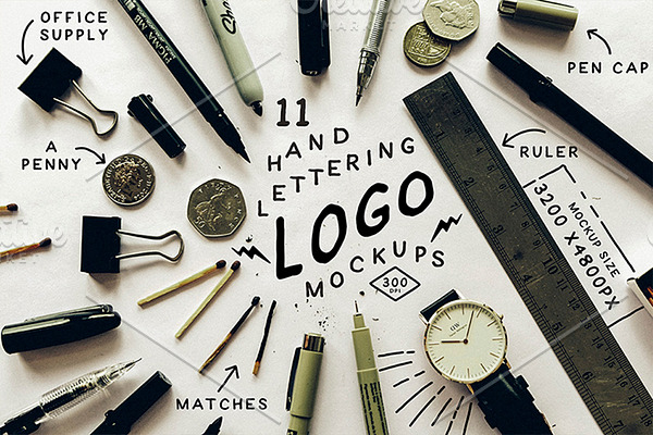 Hand Lettering Logo Mockups