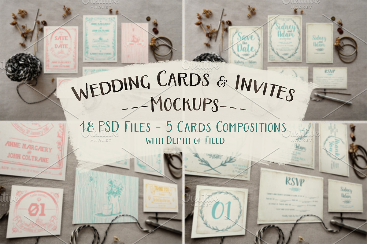 Rustic Wedding Invitation Mockup in Print Mockups - product preview 8