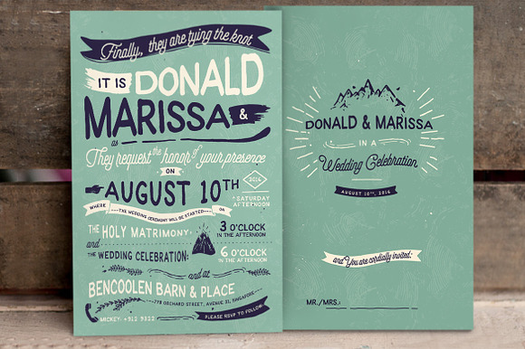 Vintage Hand Lettering Wedding Suite in Wedding Templates - product preview 2