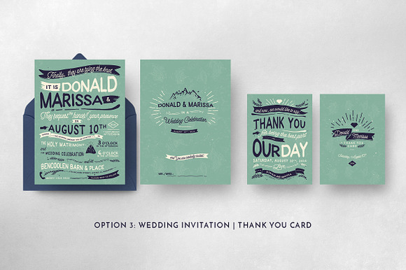 Vintage Hand Lettering Wedding Suite in Wedding Templates - product preview 8