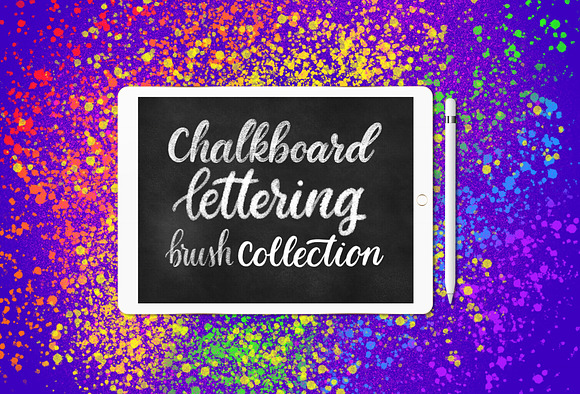Chalkboard lettering brushes in Photoshop Brushes - product preview 1
