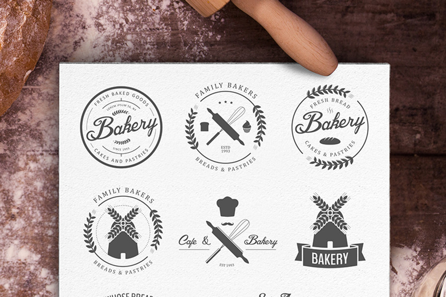 Bakery logos bundle in Logo Templates - product preview 8