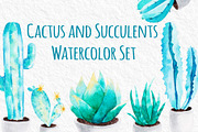 Cactus and Succulents Watercolor Set