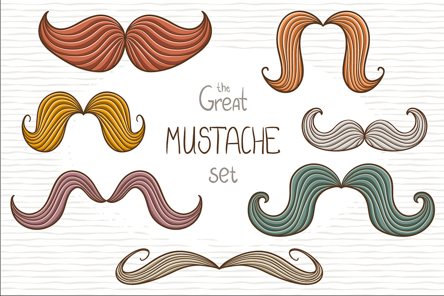 The great mustache set in Illustrations - product preview 8