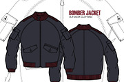 Men Bomber Jacket Clothing Template