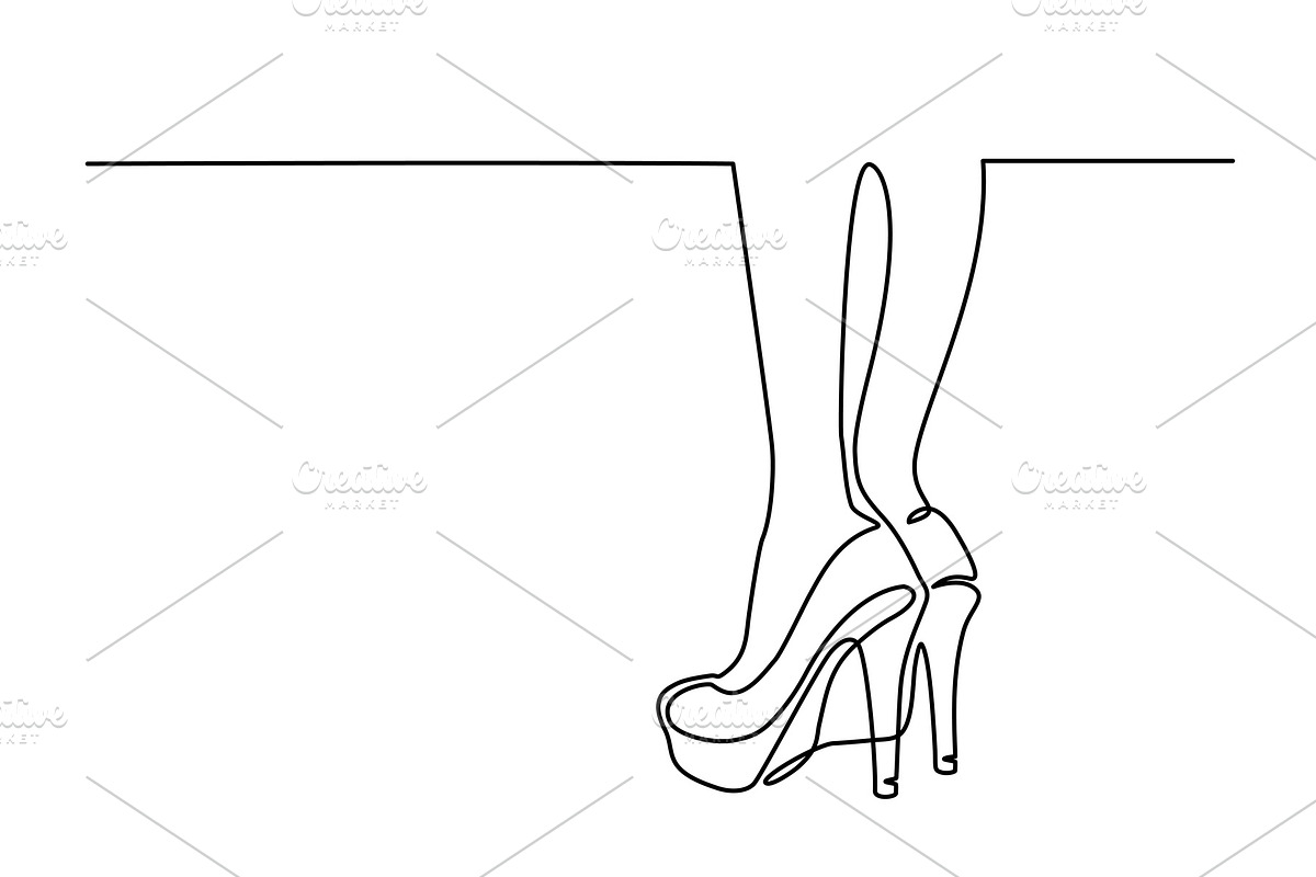 Sexy woman legs in high heels shoes in Illustrations - product preview 8