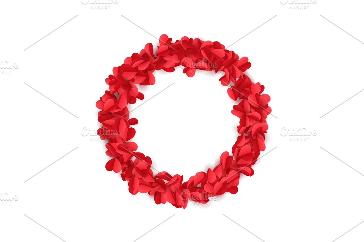 Red and pink of paper hearts isolated on white background in Objects - product preview 8