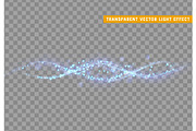 Magic light effect. Stardust blue glitter. Sparkle star dust vector illustration