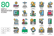 80 Map, Navigation and Route Icons