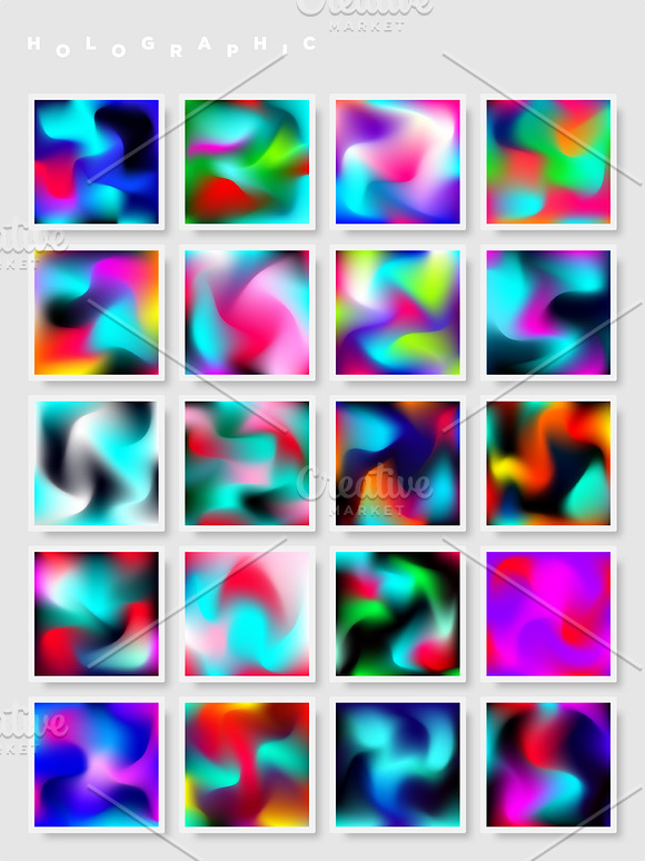 100 HOLOGRAPHIC GRADIENTS BUNDLE in Textures - product preview 12