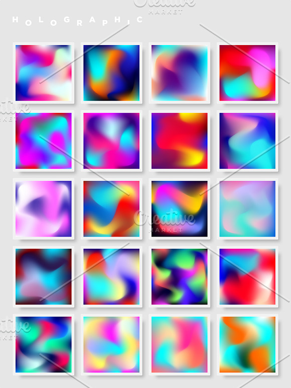 100 HOLOGRAPHIC GRADIENTS BUNDLE in Textures - product preview 13