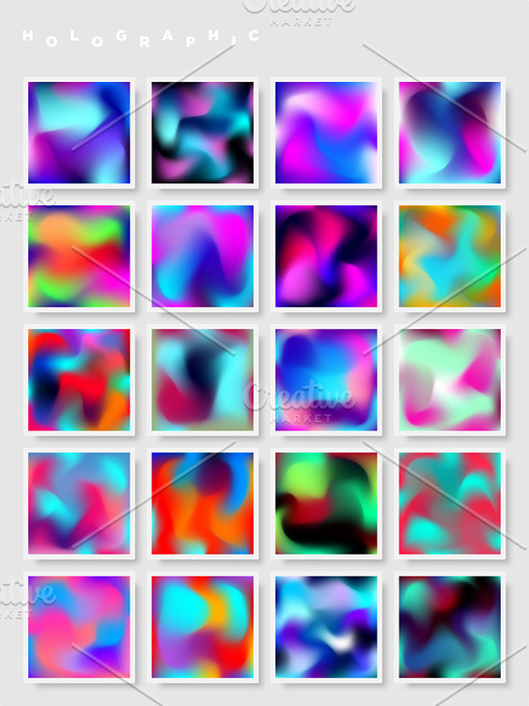 100 HOLOGRAPHIC GRADIENTS BUNDLE in Textures - product preview 14