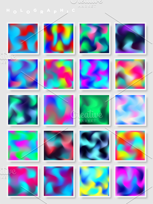 100 HOLOGRAPHIC GRADIENTS BUNDLE in Textures - product preview 15