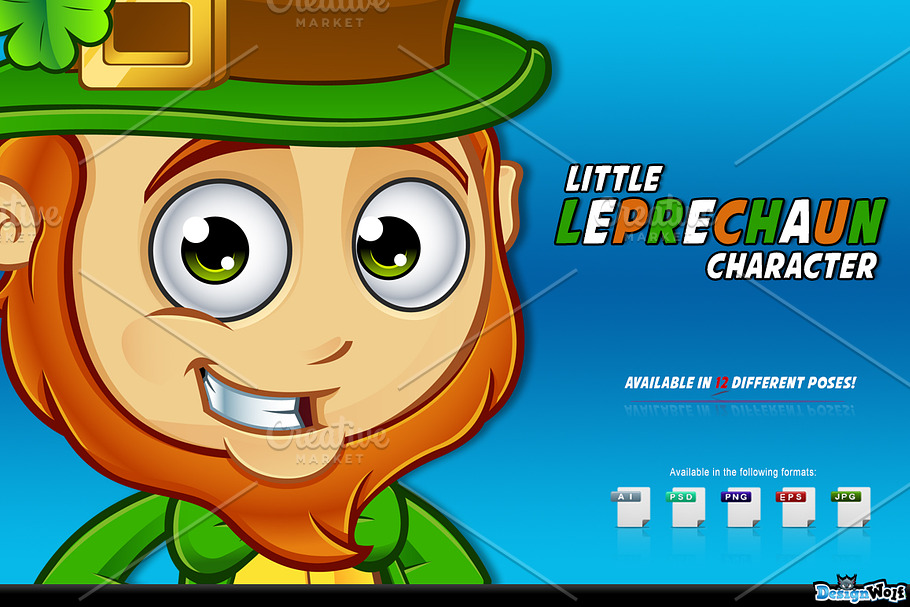 Little Leprechaun Character in Illustrations - product preview 8