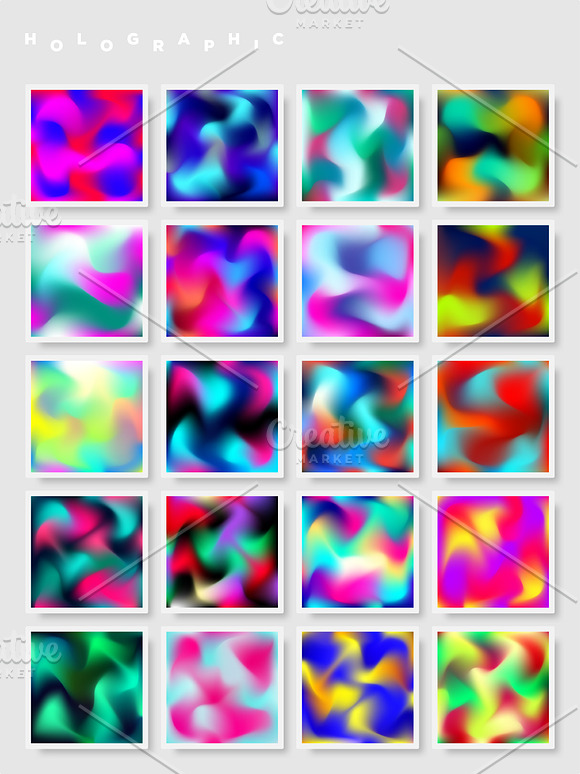 100 HOLOGRAPHIC GRADIENTS BUNDLE in Textures - product preview 16