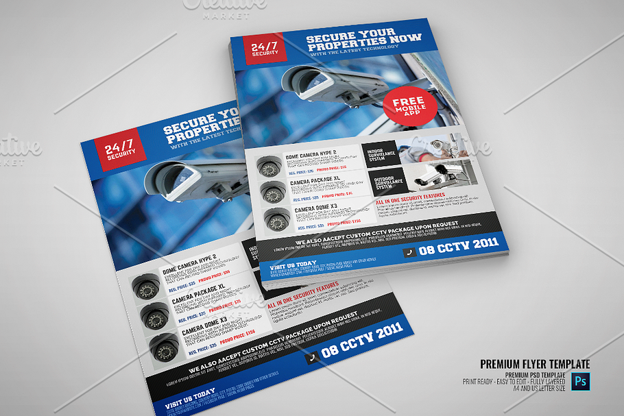 CCTV Surveillance Camera Shop Flyer in Flyer Templates - product preview 8