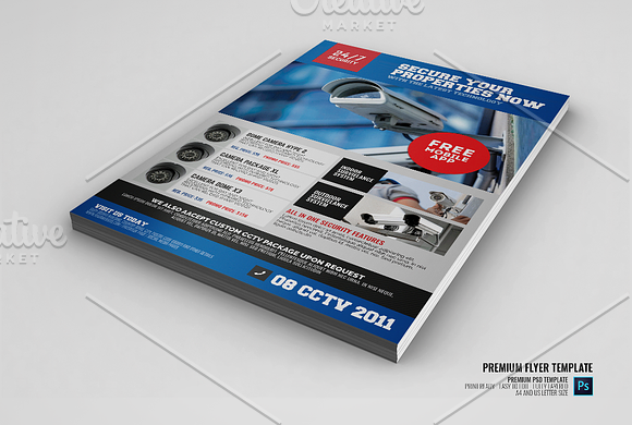 CCTV Surveillance Camera Shop Flyer in Flyer Templates - product preview 1