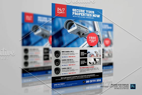CCTV Surveillance Camera Shop Flyer in Flyer Templates - product preview 2