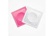 Realistic 3d Condoms Package Set