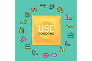 Condoms Package Round Design
