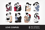 Love couples and greeting cards