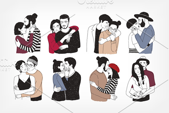 Love couples and greeting cards in Illustrations - product preview 1