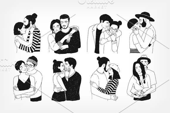 Love couples and greeting cards in Illustrations - product preview 2