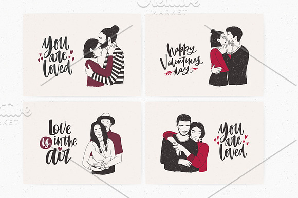 Love couples and greeting cards in Illustrations - product preview 3