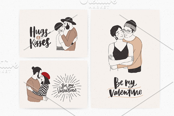 Love couples and greeting cards in Illustrations - product preview 4