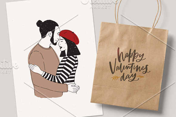 Love couples and greeting cards in Illustrations - product preview 7