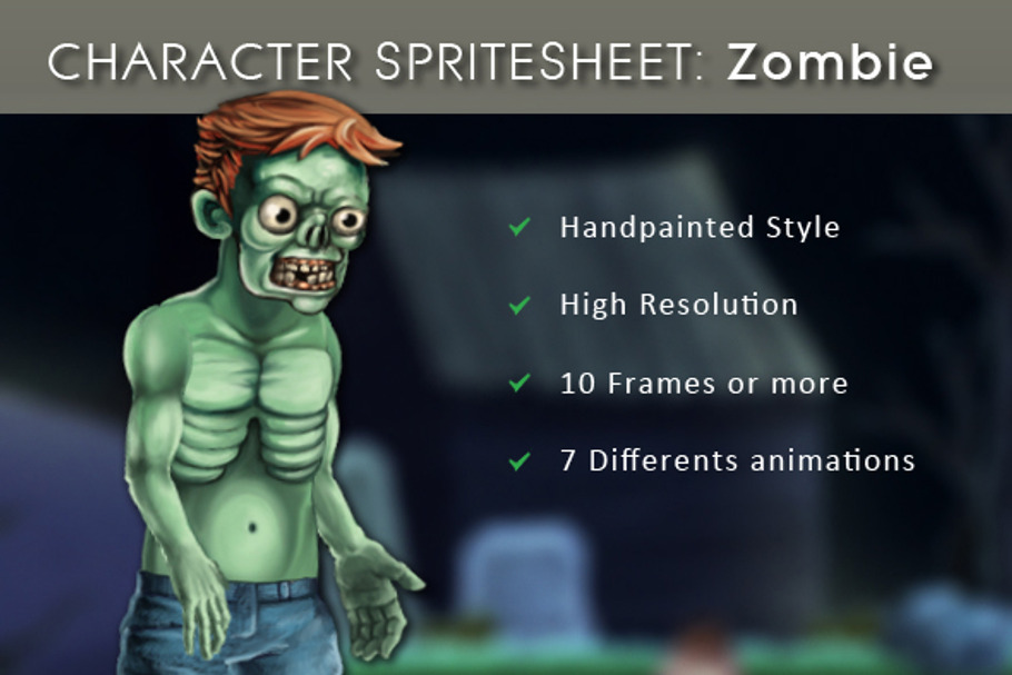 Character Spritesheet: Zombie in Illustrations - product preview 8