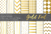 Gold Foil Digital Paper Pack