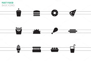 Fast food icons on white