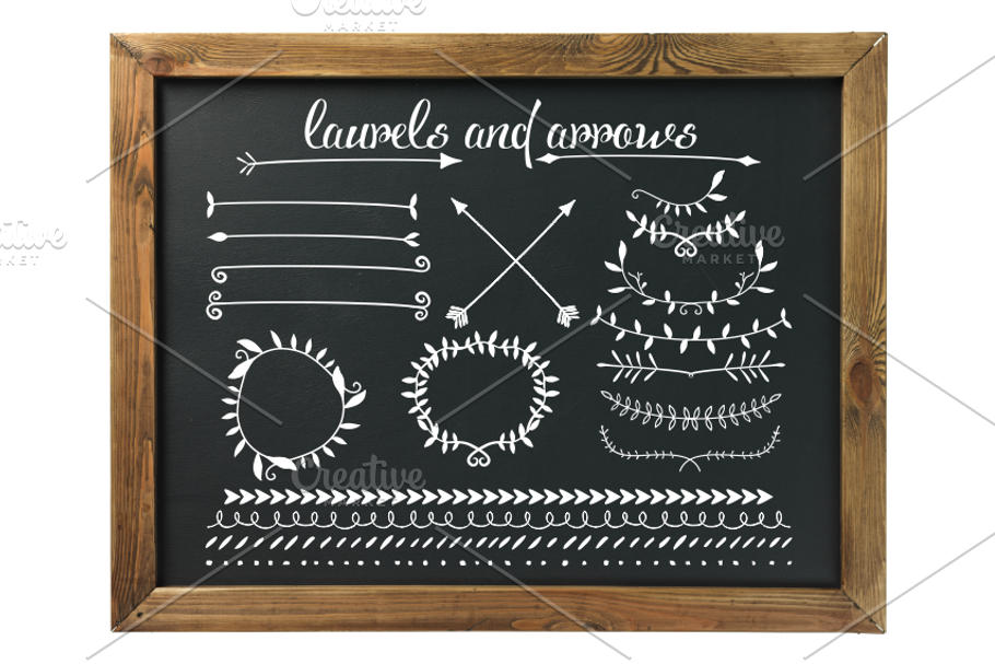 Black & White Arrows & Laurels in Illustrations - product preview 8
