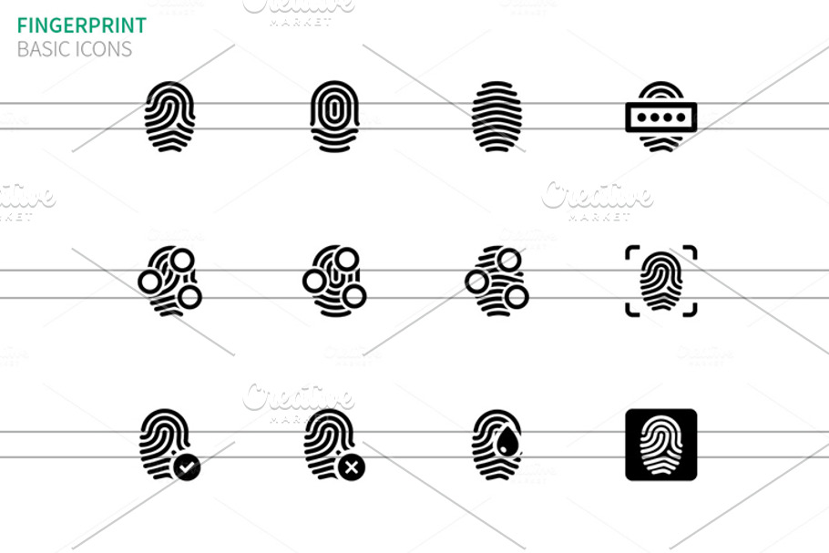 Fingerprint icons on white