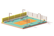 Vector low poly volleyball court