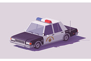 Vector low poly classic American police car