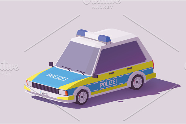 Vector low poly German police car