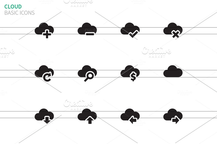 Cloud icons on white