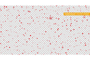 Valentines Day background of red hearts petals falling.